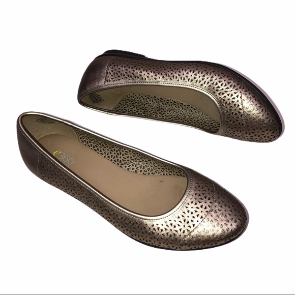 Easy Spirit Shoes - Easy Spirit E360 Gold Slip On Flat Shoes
